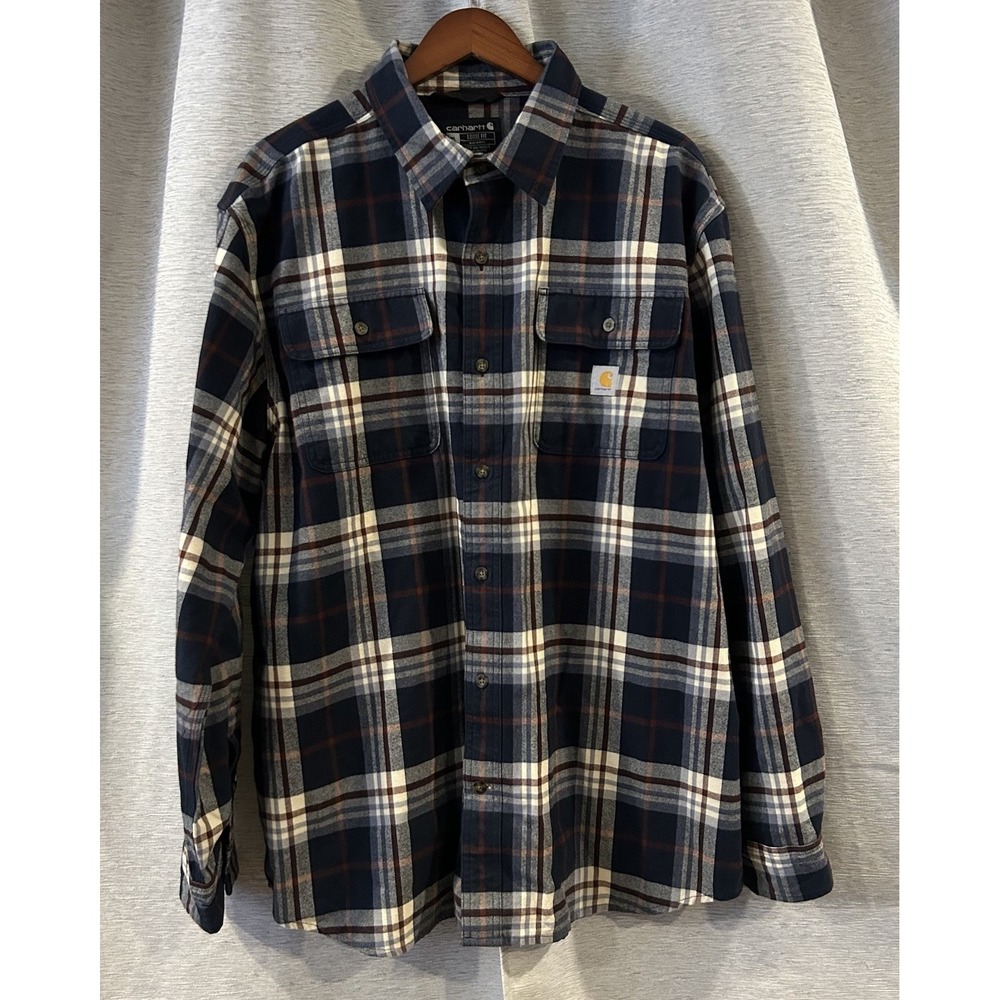 Carhartt Shirt Mens XL Plaid Loose Fit Flannel Long Sleeve Workwear
